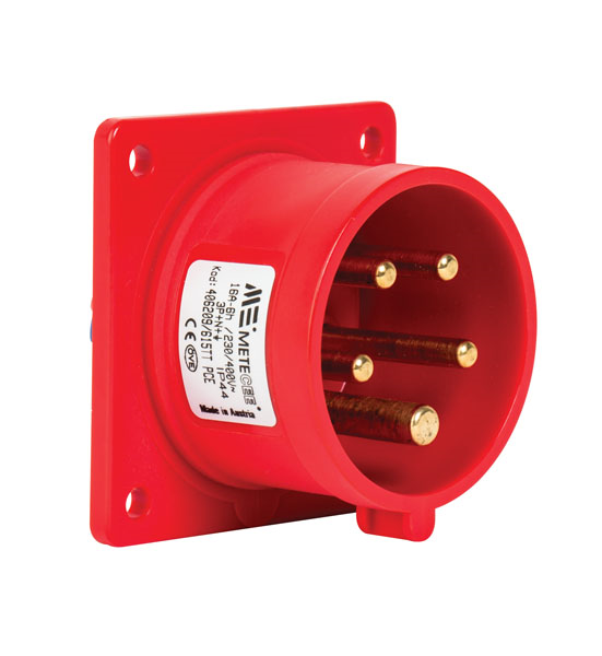 Mete EnerjiMete 5X16A. IP44 Makine Fişi Düz Vidali Baglantı 3P+N+E