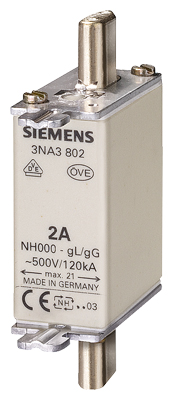 SiemensSiemens 3NA3817 Steatit(Seramik) Gövdeli Nh-Bıçaklı Sigorta Buşonu; 40A; Boy 000; Genişlik 21Mm