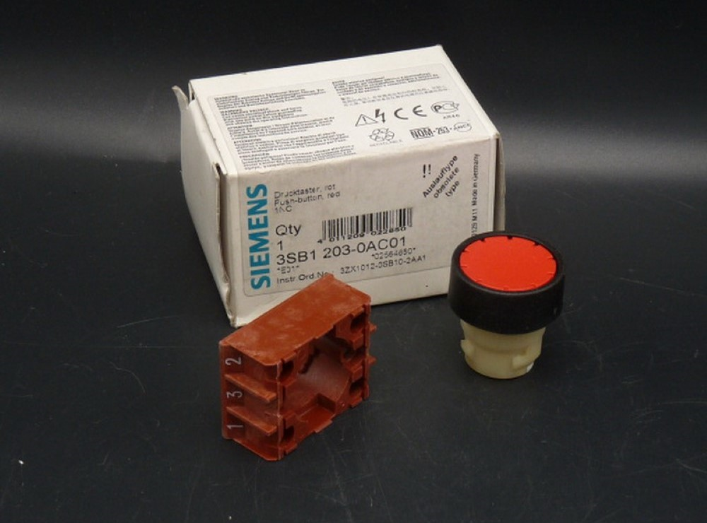 SiemensSiemens 3SB1203-0AC01 Buton Komple Kırmızı , Stop 1NA