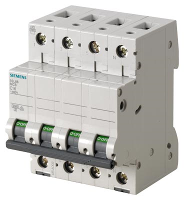 SiemensSiemens 5SL6650-7 50A; 3 FAZ+NÖTR; 70 mm; Anahtarlı Otomatik Sigorta; 6kA; C Tipi; Yavaş Karakterli