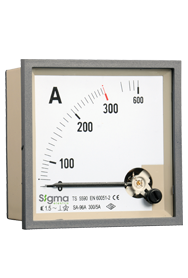 SigmaSigma SA72A-D050 72 x 72 Direkt Tip 50 A Analog Ampermetre