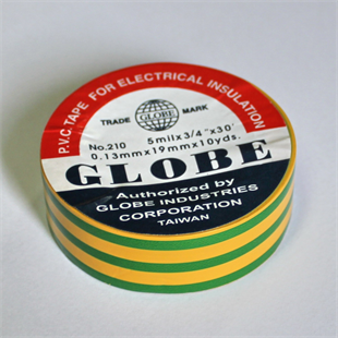 GlobeGlobe Sarı Yeşil Topraklama İzolebantı 0,13mm x 19 mm x 9,15 Mt 10 Adet