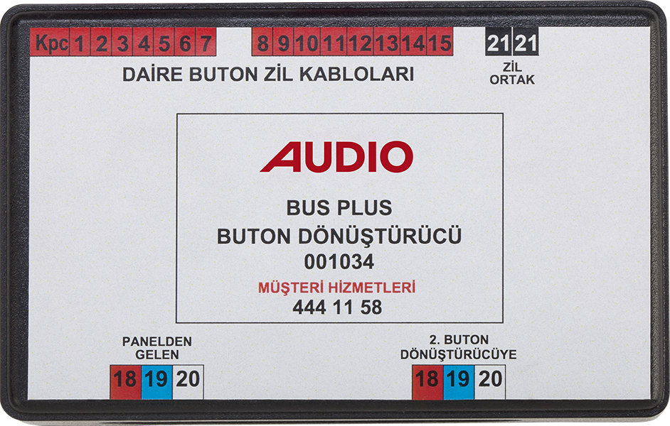 AudioAudio 001034 Dijital Panel Buton Dönüştürme Modülü 15+1 Daire İçin