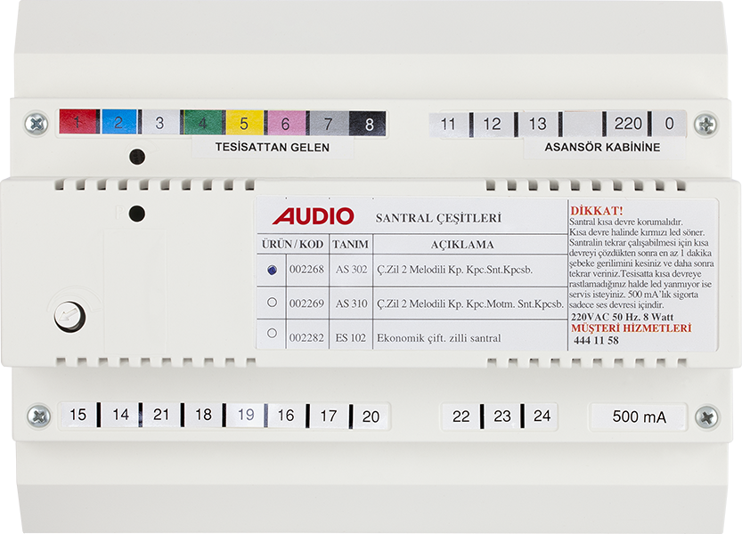 AudioAudio 002268 AS 302 Kapıcılı Çift Zilli 2 Melodili Santral