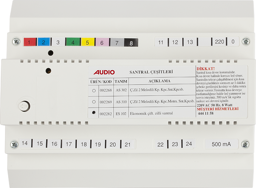AudioAudio 002282 ES 102 Kapıcısız, Çift Zilli Santral