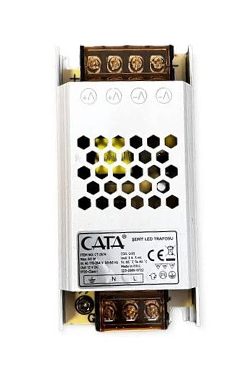 CataCata CT-2674 60w 5 Amper Süper Slim Fansız Şerit Led Trafosu