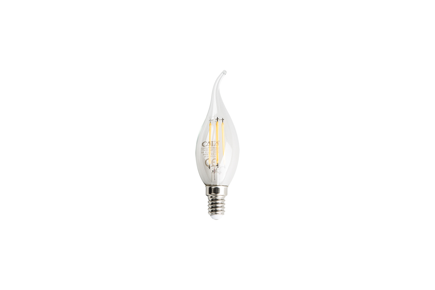 CataCata CT-4062G 4W Led Filament Kıvrık Buji Ampül E14 3200K Günışığı