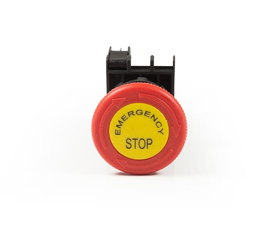 EmasEmas B200E-E B Serisi Plastik 1NC Acil Stop 40 mm Çevirmeli Etiketli Kırmızı 22 mm Buton