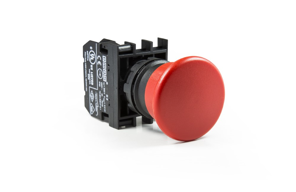 EmasEmas B200MK B Serisi Plastik 1NC Yaylı 40 mm Mantar Kırmızı 22 mm Buton