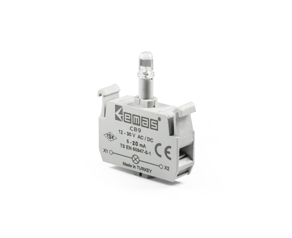 EmasEmas CB9 C Ledli Butonluk Sinyal Blok Yeşil 12-30 V AC/DC