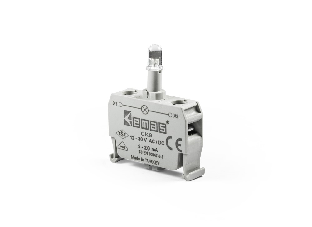 EmasEmas CK9 C Ledli Kutuluk Sinyal Blok Yeşil 12-30 V AC/DC