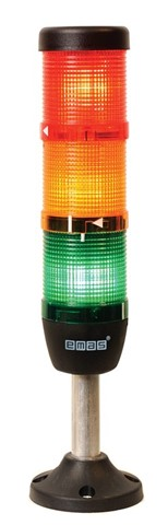 EmasEmas IK53L024XM03 IK Serisi Üç Katlı 24V AC/DC 100mm Borulu Plastik Ayaklı LED Kolon 50mm