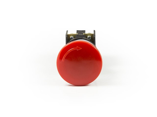 EmasEmas KB14E KB Serisi Plastik 1NO+1NC Acil Stop 40 mm Çevirmeli Kırmızı 22 mm Buton