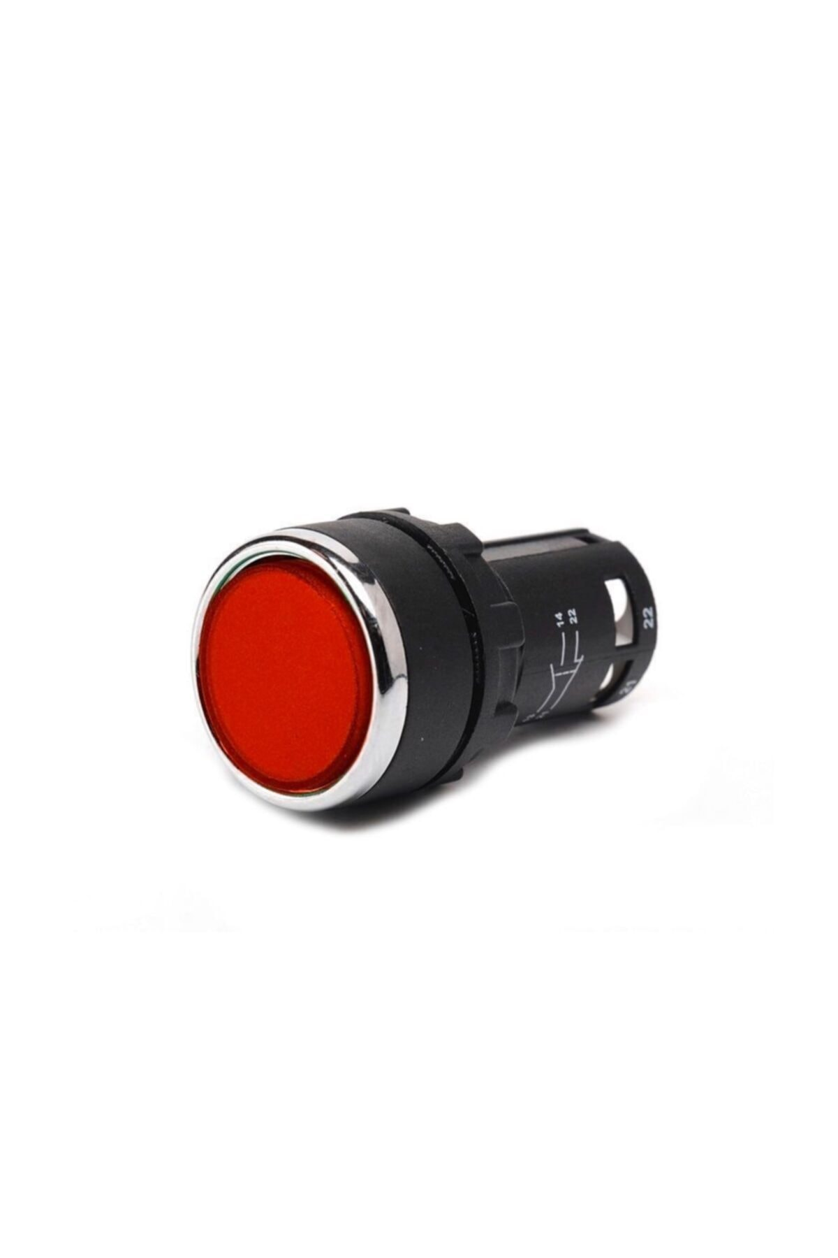 EmasEmas MB200DK MB Serisi Plastik 1NC Yaylı Düz Kırmızı 22 mm Buton