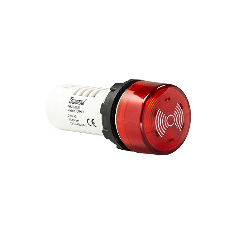 EmasEmas MBZS024S MB Serisi Plastik LEDli 24V AC/DC 22 mm Buzzer