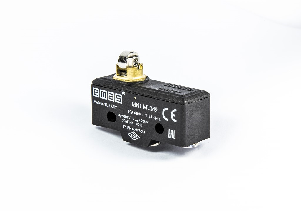 EmasEmas MN1MUM9 Metal Makaralı Pimli 1CO MN1 Serisi Plastik Mini Switch