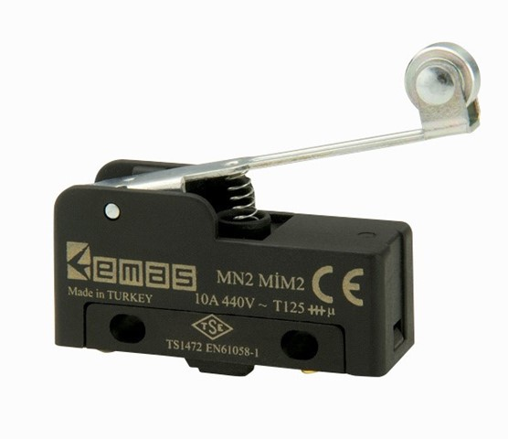 EmasEmas MN2MIM2 Metal Uzun Kollu Makaralı 1CO MN2 Serisi Plastik Mini Switch