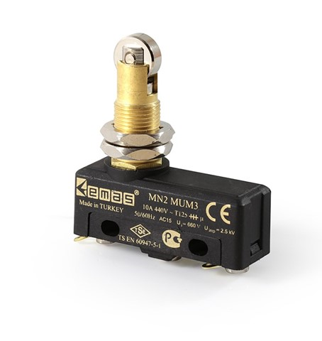 EmasEmas MN2MUM3 Metal Makaralı Pimli 1CO MN2 Serisi Plastik Mini Switch