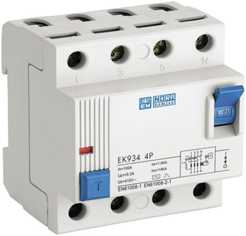 EsemEsem EK-934 4P 10 kA 300 mA 25 A Kaçak Akım Koruma Rölesi