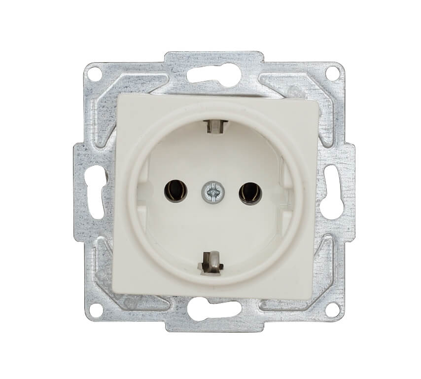 GünsanGünsan Visage Simple Beyaz Topraklı Priz (Çerçeve Hariç)