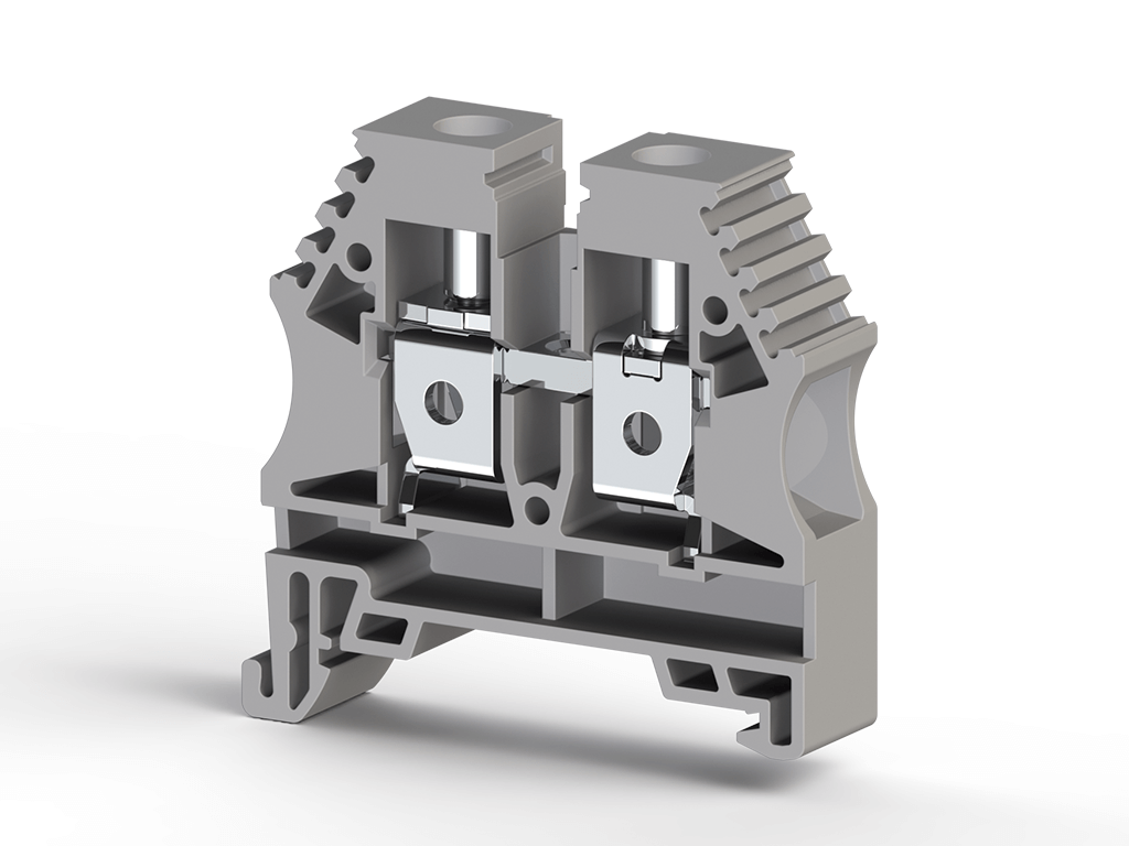 KlemsanKlemsan 304150 AVK 10 10 mm², Vida bağlantılı, Tek katlı geçiş klemensi, Yalıtım malzemesi PA, Gri