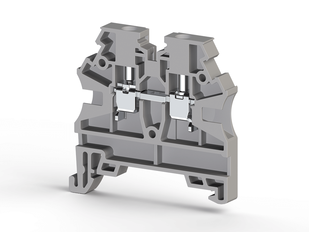 KlemsanKlemsan 304200 AVK 2,5 RD Gri 2,5 mm², Vida bağlantılı, Tek katlı geçiş klemensi, Yalıtım Malzemesi PA, Gri