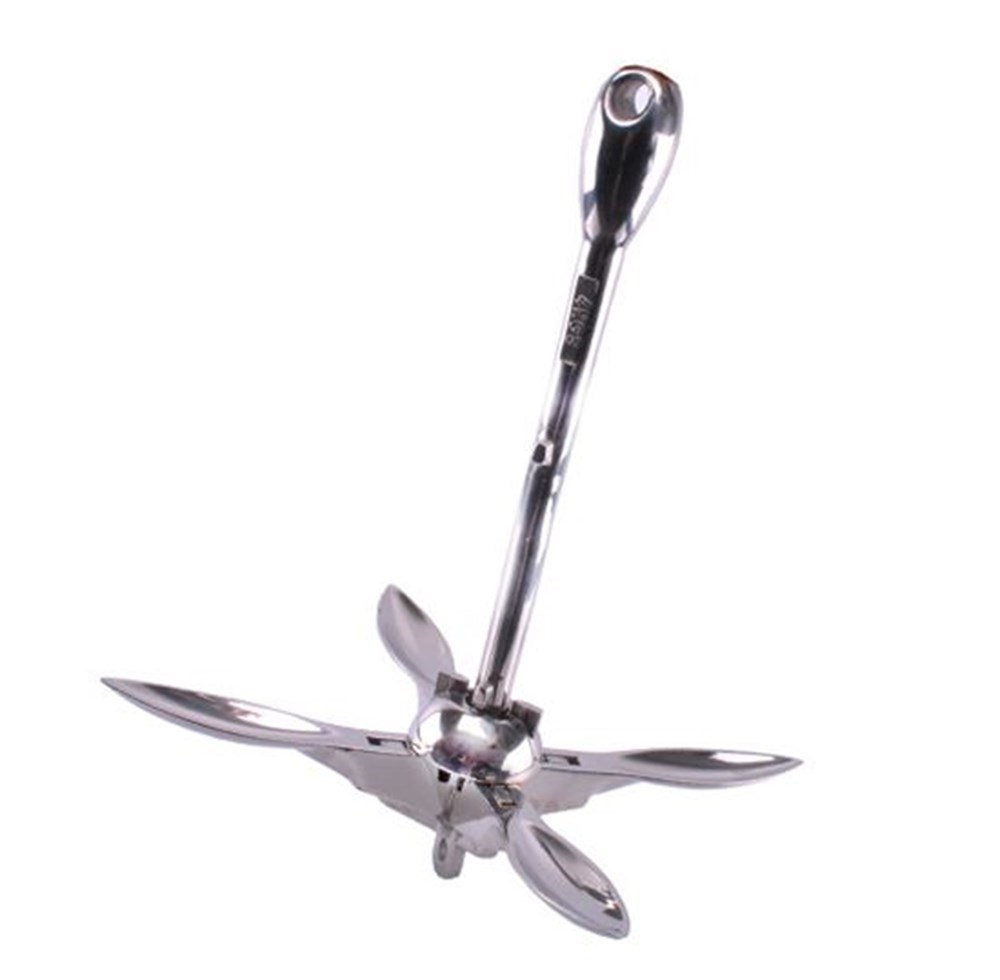 Krom Paslanmaz Katlanır Tekne ve Bot Çapası