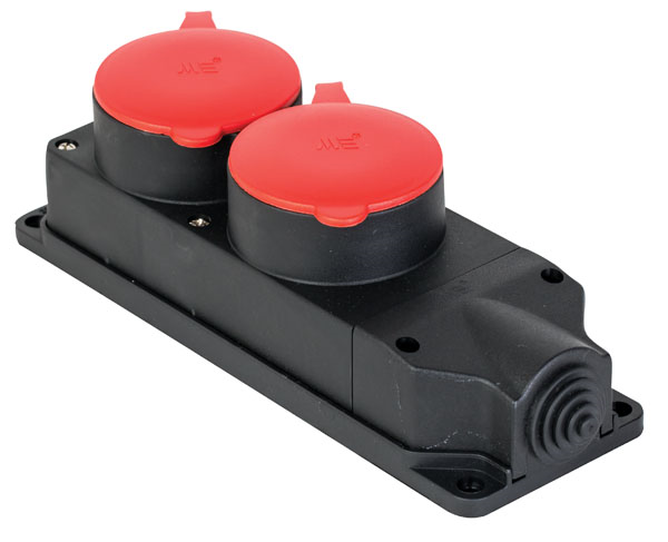 Mete EnerjiMete 3x25A. Kauçuk İkili Grup Priz