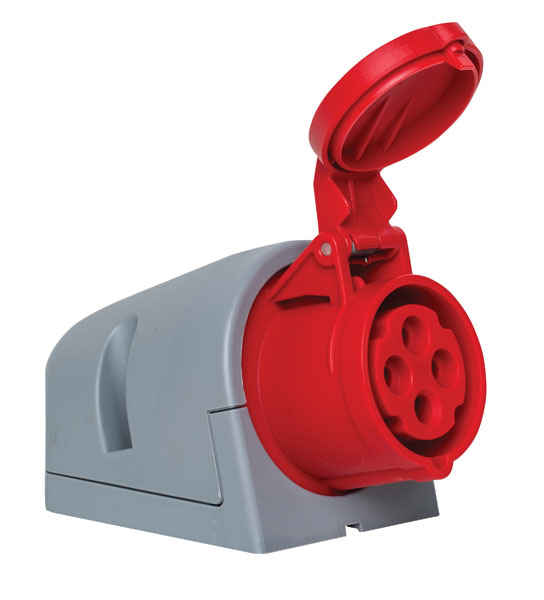 Mete EnerjiMete 4X16A. IP44 Duvar Prizi Eğik Gövdeli 3P+E