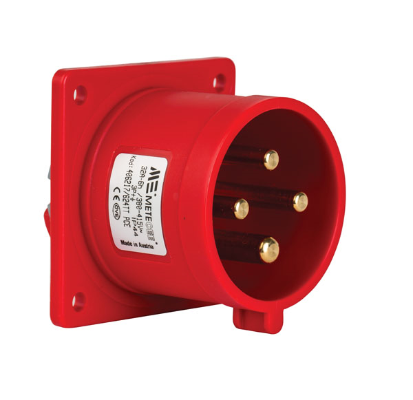 Mete EnerjiMete 4X32A. IP44 Makine Fişi Düz 3P+E