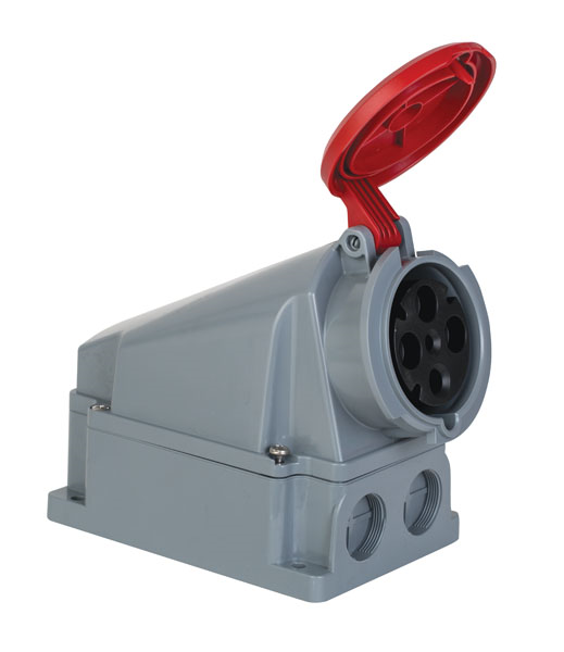 Mete EnerjiMete 4x63A. IP44 Duvar Prizi Eğik Gövdeli 3P+E