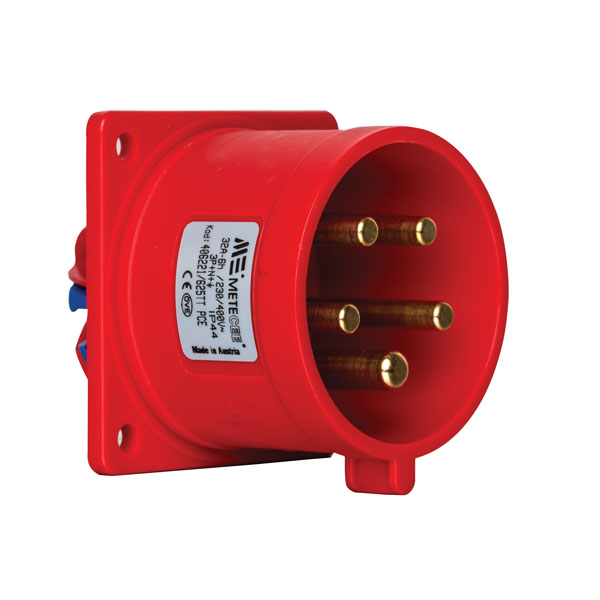 Mete EnerjiMete 5X32A. IP44 Makine Fişi Düz Vidali Baglantı 3P+N+E