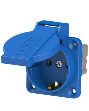 NeadNead 1x16A. Kapaklı Topraklı Pano Prizi Mavi