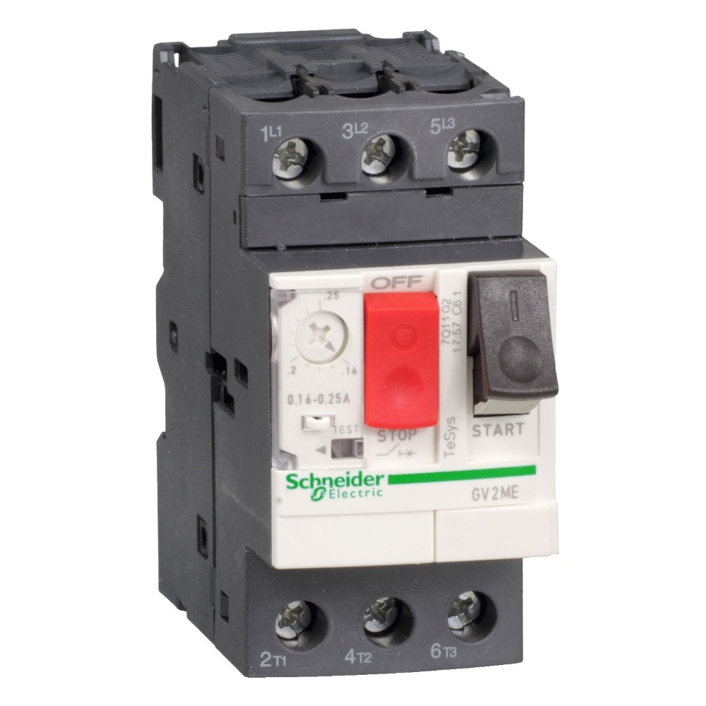 SchneiderSchneider GV2ME02 Tesys Gv2-Motor Koruma Şalteri-Termal Manyetik-0,16...0,25 A-Vida Kelepçesi Terminalleri