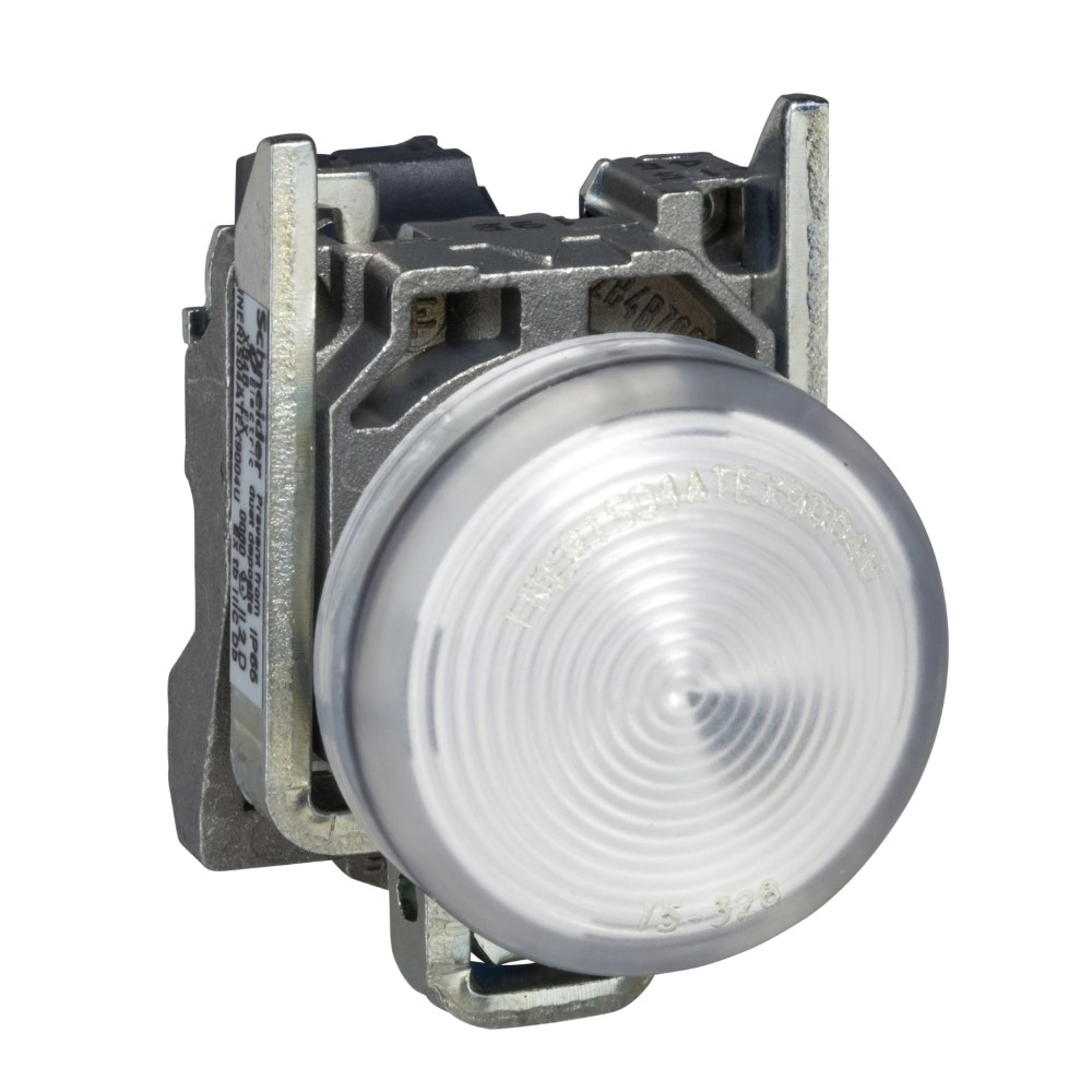 SchneiderSchneider XB4BV61 <=250V Ba9S Ampul İçin Beyaz Eksiksiz Pilot Işığı Ø22 Düz Lens