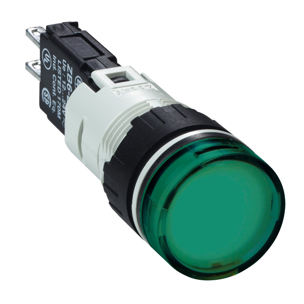 SchneiderSchneider XB6AV3BB 12...24V Entegre Led'Li Yeşil Eksiksiz Pilot Işığı Ø16