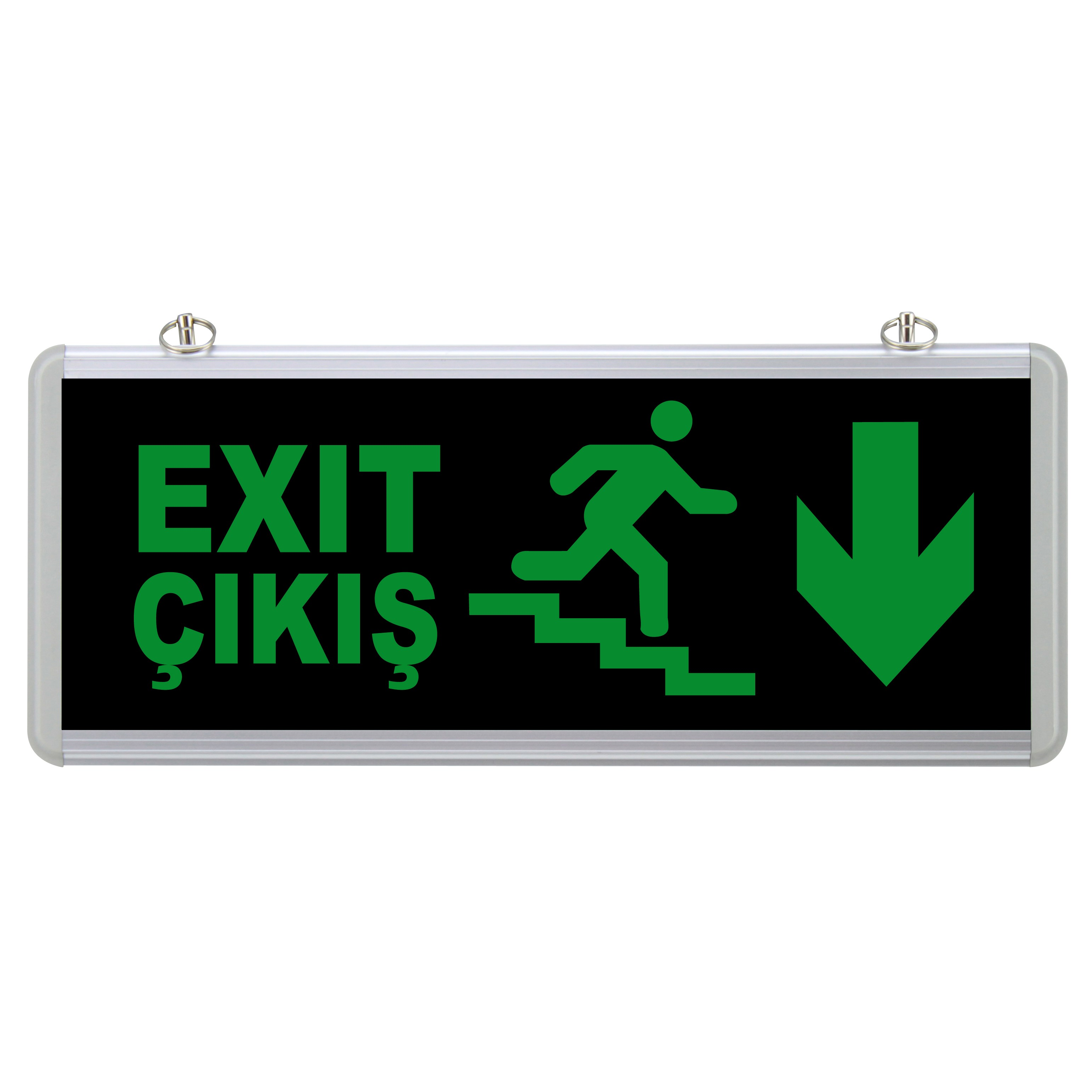 SeldaSelda Exit Aşağı Ok Merdivenli Çift Yönlü Acil Yönlendirme Armatürü