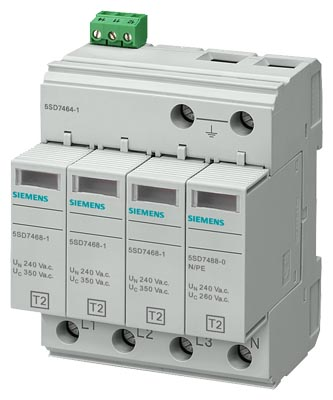 SiemensSiemens 5SD7464-1 C Sınıfı 4 Kutuplu Enversör Kontaklı Tt Ve Tn-S Sistemleri İçin 3+1 Devreli Parafudr