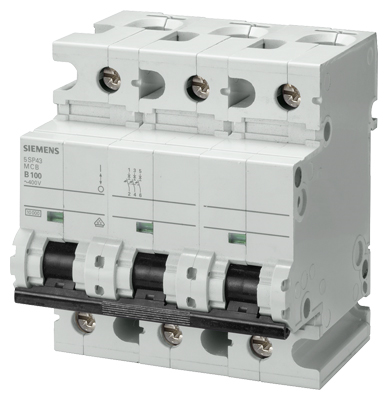 SiemensSiemens 5SP4391-7 100A; 3 Fazlı; 70mm Otomat; Anahtarlı Otomatik Sigorta; 10kA; C Tipi; Yavaş Karakterli