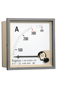 SigmaSigma SA72A-D050 72 x 72 Direkt Tip 50 A Analog Ampermetre