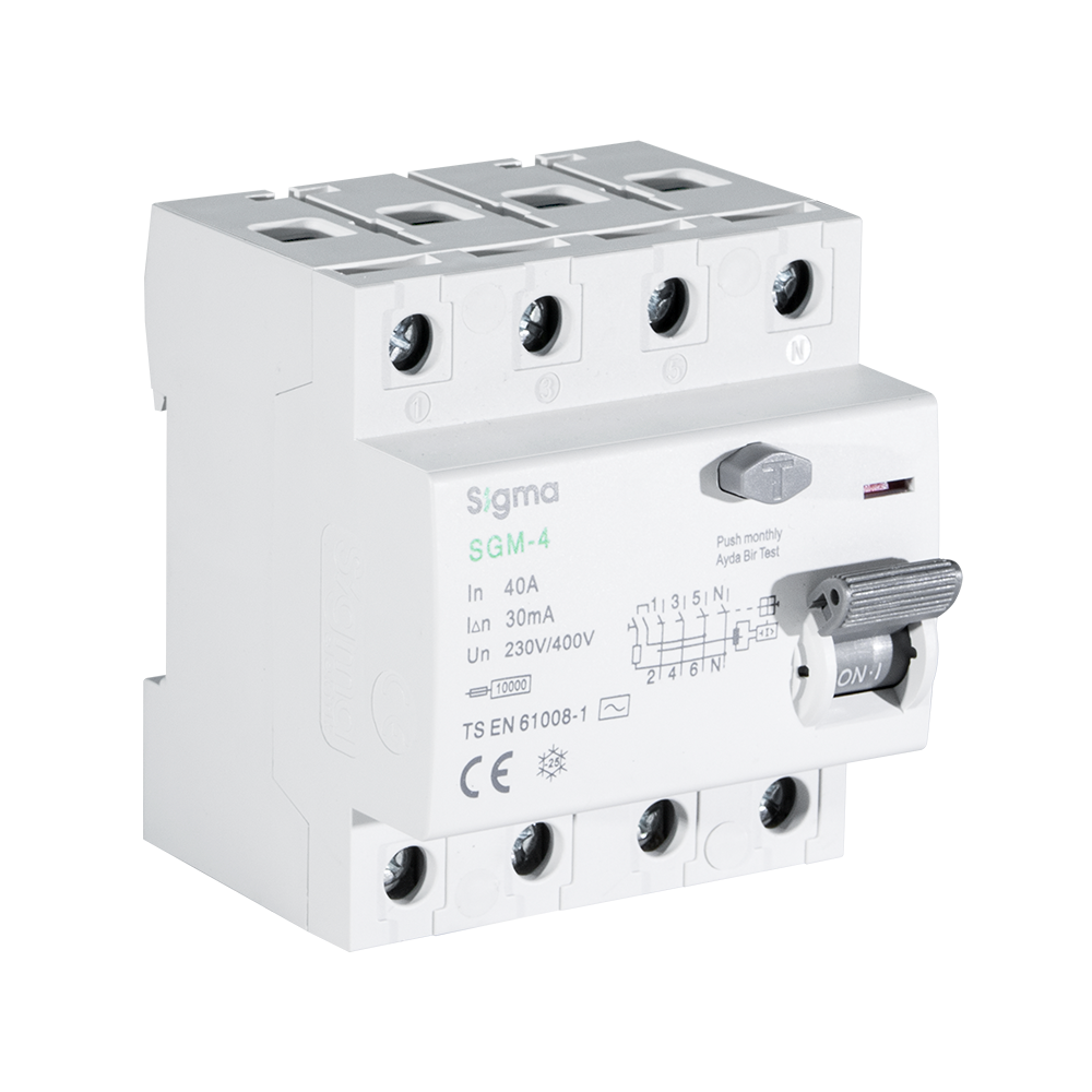 SigmaSigma SGM 4P 300mA 10 kA 25A Kaçak Akım Koruma Rölesi