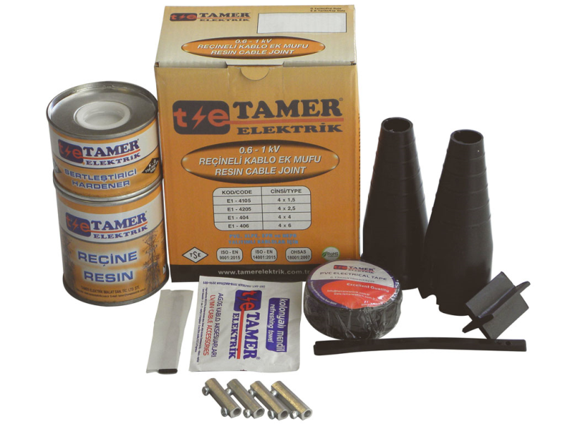 TamerTamer 4x4 - 4x6 Bakır İletken İçin Reçineli Kablo Ek Mufu