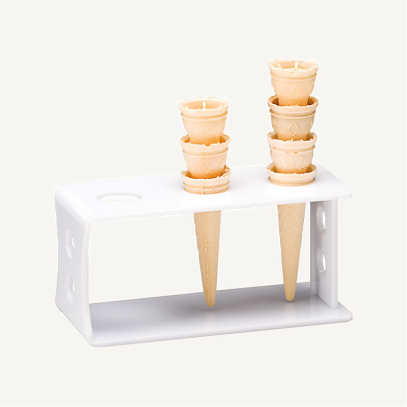 3 lü Dondurma Servis Standı/U Model -Beyaz