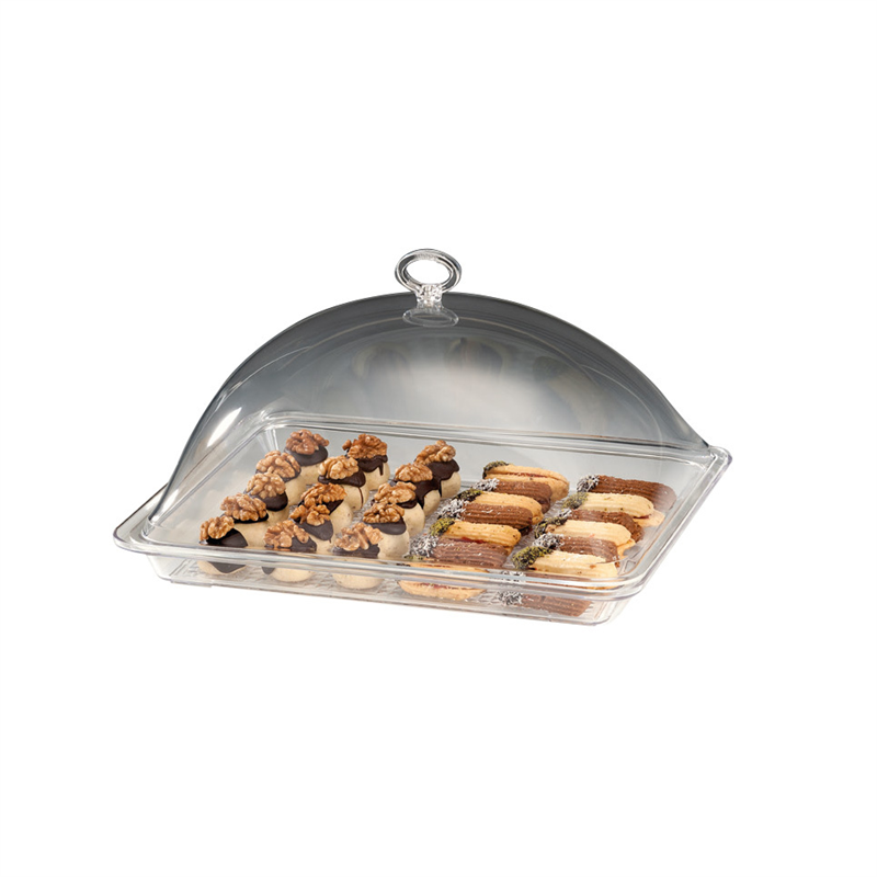 Akrilik Kapaklı Polycarbonat Tepsili Fanus Gn 1/2