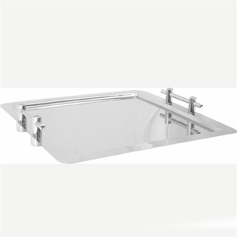 Çelik Kare Kulplu Servis Tepsi