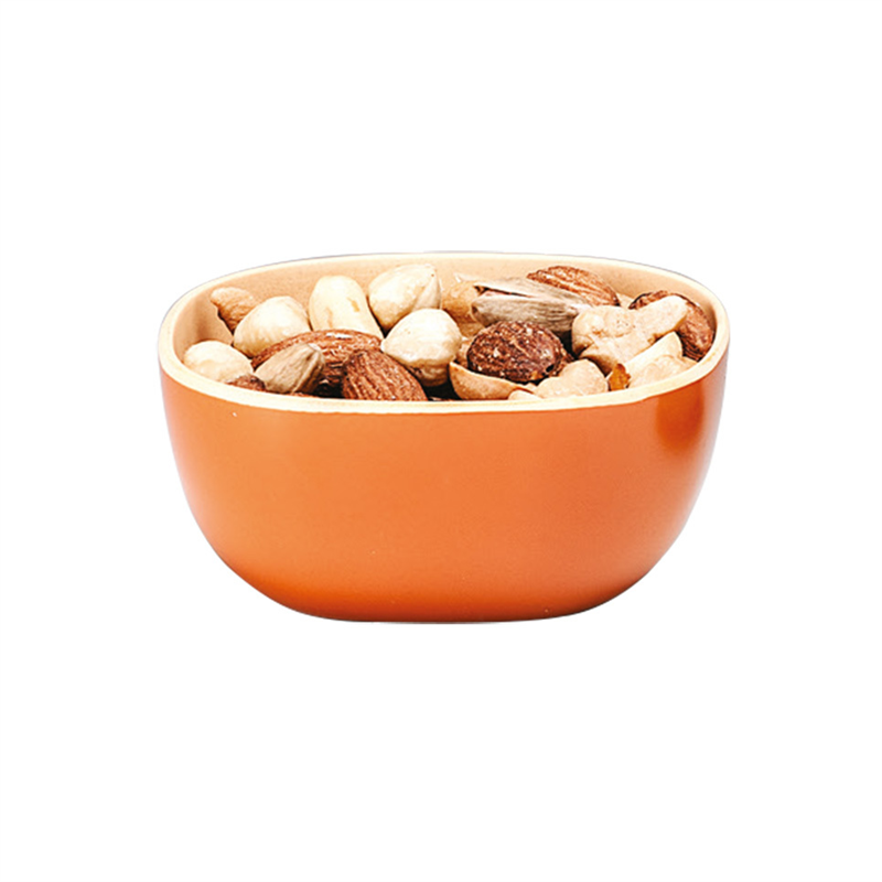 Renkli Oval Bambu Çerezlik-Pembe-Oranj-Yeşil