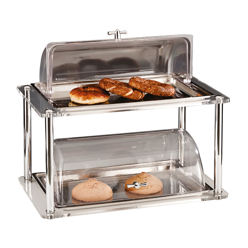 2 Katlı Küçük Çelik Tepsili Pc.Roll Top Kapaklı Teşhir