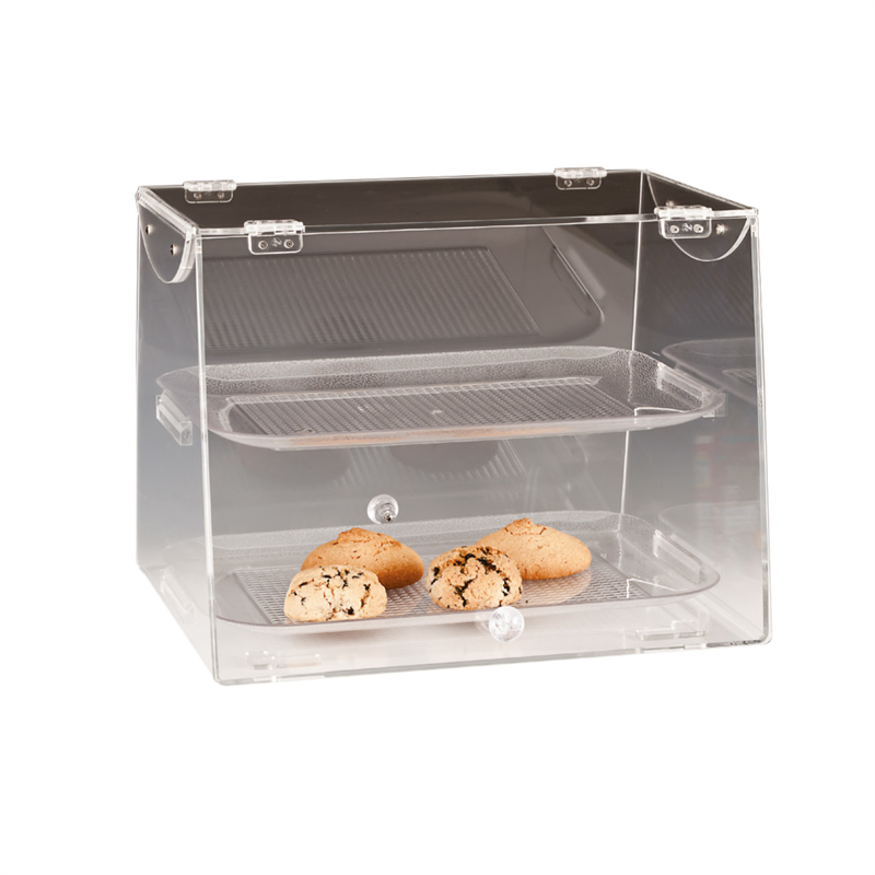 2 Katlı Polycarbonat Tepsili Çift Kapaklı Teşhir Standı