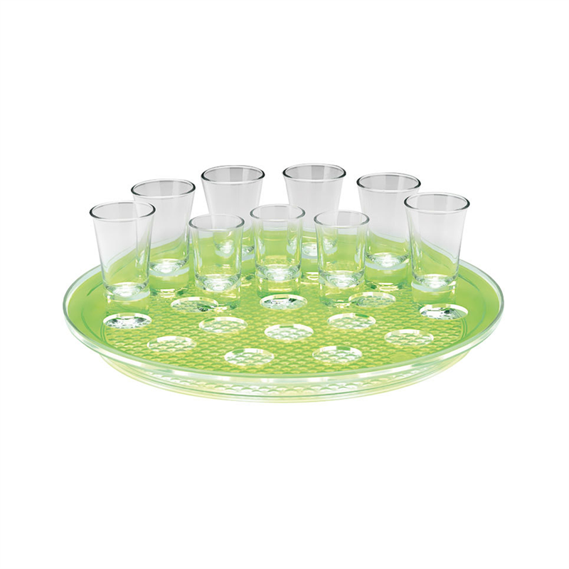 34 Cm Yuvarlak Polycarbonat Tepsili, 21 'Li Şat Servisi