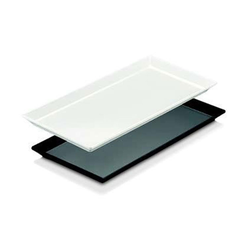 A.Büfe Pastahane Sunum Tepsi 35X17X2Cm(Siyah-Beyaz)